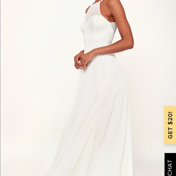 NIGHT OF ROMANCE WHITE SLEEVELESS MAXI DRESS - Picture 4 of 7